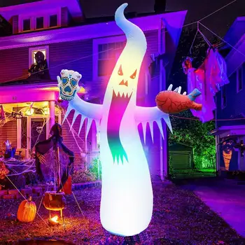 PVC Halloween Tök Szellem Felfújható Penész Légkör Felfújható Penész Kültéri LED Mező Játék Halloween Dekoráció