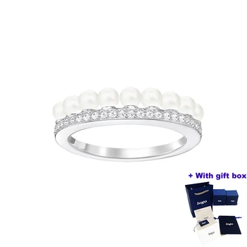 Kiváló minőségű luxus ezüst kör alakú gyöngy női gyűrű, fokozza temperamentum, szépség, mozgó, ingyenes szállítás