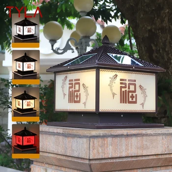 TYLA Napelem Post Lámpa LED Kültéri Kínai Pillér Fények Vízálló IP65 Távirányítóval Haza Villa Udvarán