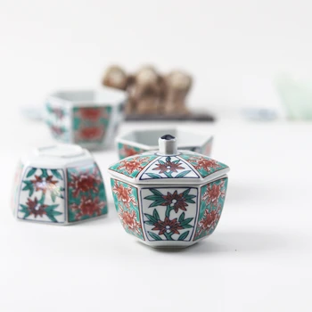 Cukor Pot Kerámia Japán Hatszögletű Kis Tálban Köret Szószos Asztali Cukor Tál Üveg