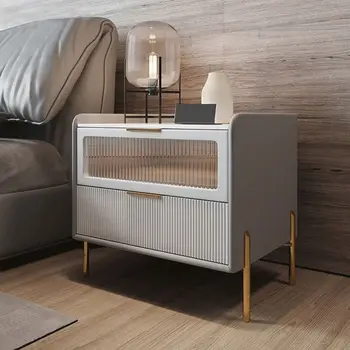 Hálószoba, ágy mellett, Éjjeliszekrények Északi Trendi Luxus Modern Design, Éjjeliszekrények Tároló Fa Szafki Nocne Otthon Bútor SR50NS