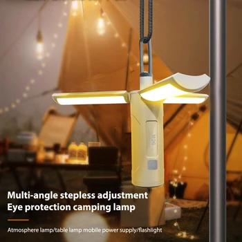 Hordozható Összecsukható Kemping Lámpa Zseblámpa Power Bank Led USB Újratölthető vészvilágítás Szabadtéri Sátor Lámpa