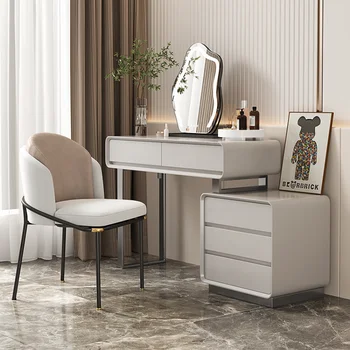 Luxus Smink, Öltözködés Táblázat Tárolási Északi Behúzható Egyszerű toalettasztal Led Tükör Hálószoba Bútor