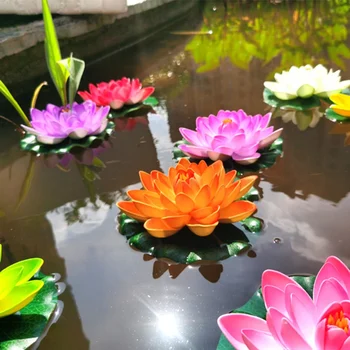 Úszó Mesterséges Lotus Hamis Növény DIY tavirózsa Szimuláció Lotus Otthon Kert Dekoráció Olcsó Kerti Dekoráció