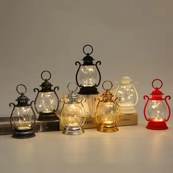 Retro Hordozható Kemping Lámpás Dekoratív Fényt Lógó Lámpa Elemes Rusztikus Kültéri Led Lámpás Otthon Kert Dekoráció
