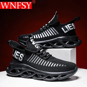 Wnfsy Férfi Cipők Lélegző Futó Cipő, Férfi Méret Kényelmes Fekete Alkalmi Szabadtéri Nagy Méretű Cipők Zapatos De Mujer