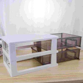 asztal kerti tároló, áttetsző Akril Fiókok fiók hordozható dupla réteg rövidáru csúszó konténer többfunkciós bizonyíték