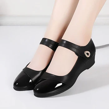 Maogu Fekete Cipő, Luxus, Divat Tervező Iroda Női Cipő Idős Szandál Zapatos De Mujer 2023 Nők Alacsony Sarkú Bőr Szivattyúk