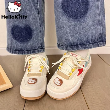 Sanrio Hello Kitty Új Cipő Női Esztétikai Alkalmi Cipők Tanuló Koreai Divat Lapos Tábla Cipő Y2k Luxus Platform Cipő