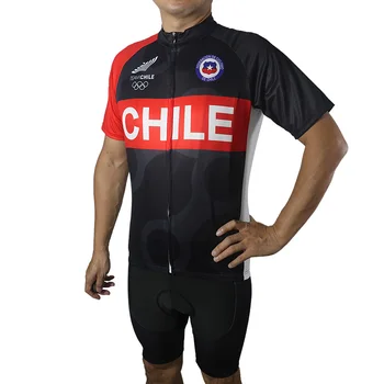 Kerékpáros Ruhát Kerékpár Országúti Kerékpár, Rövid Ujjú Mez, Kerékpáros Póló, Lefelé Egységes, Felső Chile Felszerelés, Fekete-Piros Felszerelés