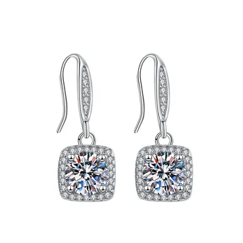 Új temperamentum utánzat Moissanite fülbevaló intarziás tele gyémántokkal high-end tér gyémánt fülbevaló niche lányok ékszerek