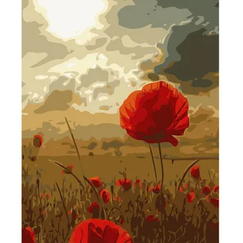 20515Ann-Tulipán diy digitális olaj festmény, olajfestmény, akril virág festmény robbanás kézzel kitöltött tájkép festmény