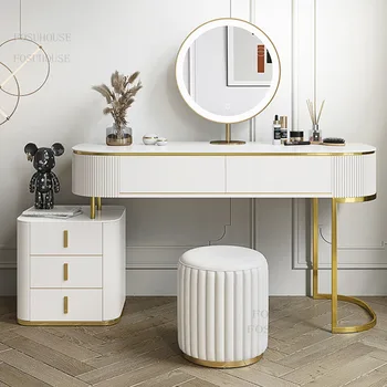 Tervező Fehér Drag Luxus Hálószoba Bútor Kreatív fésülködő Asztal Különböző Illő Tükör Komód haza Egy szekrény