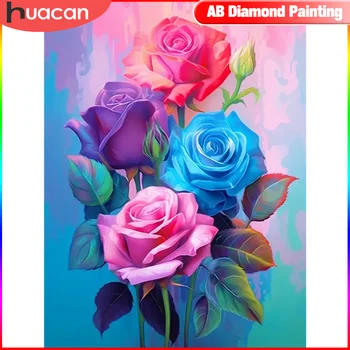 HUACAN Diamond egy Új kép Gyűjtemény 2023 Rose Teljes Négyzet/Kör Gyakorlat Mozaik Virág 5D lakberendezés