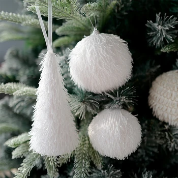 Karácsonyi Labdát Dekoráció Fehér Hab Labdát Lógó Dísz, karácsonyfadísz Haza Fél Decor DIY Kézműves Ajándék
