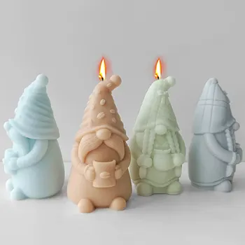 Kreatív Törpe Szilikon Gyertya Penész 3D-s Emberi Törpék Szappan Gyanta Penész Csokoládé Készítés Meghatározott Festmény Vakolat Dekoráció Karácsonyi Ajándék