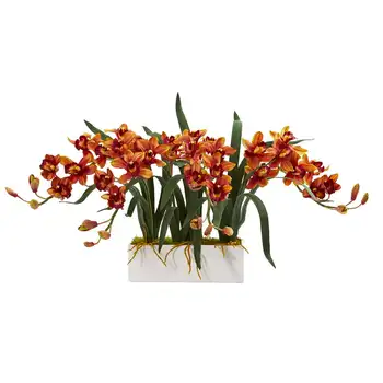 Az orchideát Mesterséges virágkötészet a Fehér Váza, Piros