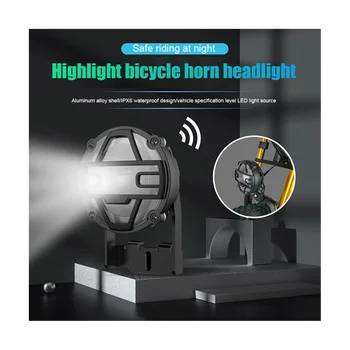 Elektromos Kerékpár, Motorkerékpár Első Lámpa Nagy Fényerejű Elektromos Kerékpár Horn Fényszóró Alumínium Ötvözet, Állítható Szög
