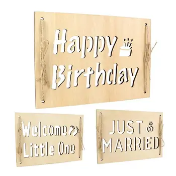 DIY Szülinapi Kártyát, Üreges Fa Keretben Hordozható & Könnyű, Kreatív DIY Szülinapi Kártyát Buli, Születésnapi Ajándékok Esküvőre