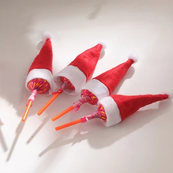 20/40pc Mini Mikulás Lollipop Kalapok Karácsonyi Édesség Fedezze Ezüst Birtokosai Karácsonyi Kis Mini borosüveg Vonatkozik Dekor