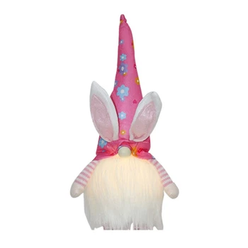 H7EA Húsvéti Nyuszi Gnome LED Kézzel készített svéd tomte barátja Nyúl Plüss a BABA Díszek nyaraló Fél Decorat