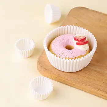 1 Állítsa Muffin Csésze Élelmiszer Minőségű Vízálló Oilproof tapadásmentes Fehér Mini Cupcake Papír Bélés Desszert Sütés Eszköz Konyhai kütyü
