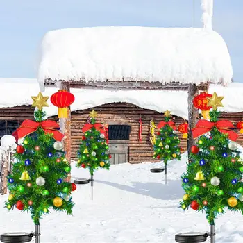 Kerti Solar Lámpa Varázslatos Christmas Tree Solar Lámpa Vízálló Drót-ingyenes Kertben Kis Harang Világítja Kerti Táj