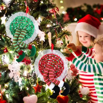 Karácsonyi Lóg Dekoráció, Baba Elf Lábak Karácsonyfa Koszorú Ajtó Lakberendezés Kellékek Karácsonyfa Medálok Ajándékok Új Év