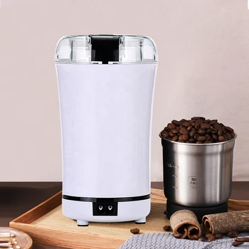 Mini Hordozható Elektromos Kávébab Kávédaráló Konyhai Eszköz, Gyógynövények, Bors, Fűszerek, Dió, Magvak Crusher EU Plug -Fehér