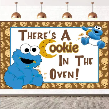 Cookie Szörnyek Szülinapi Hátteret, A Szezám Utca Téma Vicces Fél Banner Gyermekek Fotó Háttér Dekorációs Kellék