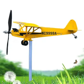 Szélmalmok Az Udvaron, Kertben, 3D-s, Fém Repülőgép Mozgási Művészeti Stílus Forog Dekoráció Repülőgép Weathervane Kinetikus Művészet Kézműves Rész