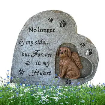 A kutya Sírt Jelölő Pet Memorial Garden Kő Szív alakú Kert sírkő A Kutya Gyanta Pet-Emlékmű-Szobor Síron A