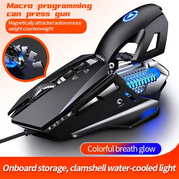 G10 Vezetékes USB Makró Programozás Gaming Mouse Színes vízhűtéses fény 7200 DPI Egerek LED Háttérvilágítás 7 Gombot A PC Laptop