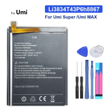 Li3834T43P6H8867 4000mAh Csere Akkumulátor Umi Super /Umi MAX +nyomon Követési Számot