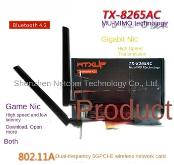 8265ac Kettős Frekvenciájú 5G Asztali PCI-E Gigabit Játék Beépített Vezeték nélküli Hálózati Kártya/Bluetooth 4.2 Wtxup
