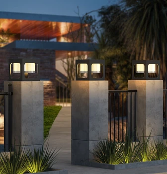 Villa udvarán kerítés lámpa, kültéri udvaron, a kapu pillér lámpa, kültéri kerti állólámpa