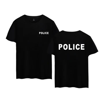Nyári Divat Rendőrség Sport póló Nyomtatott Hip-Hop Férfi pólók Női Kerek Nyakú, Rövid Ujjú Póló Maximum Plus Size