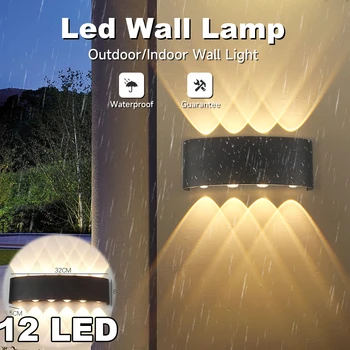 Kültéri LED Fali Lámpa kerti Vízálló Tornácon Lámpa, Kerti LED Fali Lámpák Udvar Lámpatest Külső Fal Világítás Veranda