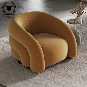 Olasz minimalista egyetlen kanapé egyszerű, modern kis családi nappali, hálószoba Északi pamutflanel kreatív szabadidő kanapé fotel