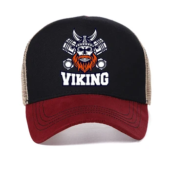 Vicces Modern Koponya Viking, valamint Diesel férfi Baseball Sapka divat Férfi Diesel motor szerelő kalapok viking Lélegző Mesh kalapok