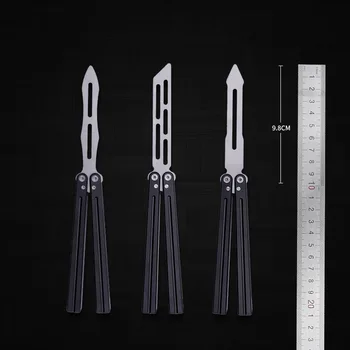 Magas keménységű Pillangó kés CSGO kés kés Alumínium fogantyú biztonságos szabadtéri lengő kés képzési csomag