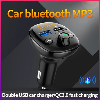 QC3.0 FM Transmitter Bluetooth Autós Wirless Rádió Adapter MP3 Lejátszó, kihangosító Beszél Kettős USB-Gyors Töltő