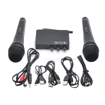K2 Vezeték nélküli Mini Családi Otthon Énekelni Rendszer Kézi Éneklő Gép KTV USB Digitális Audio hangkártya PC Telefon Esküvő