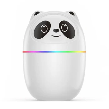 A pandák Levegő Párásító Aranyos 220Ml Illatú illóolaj Diffúzor USB Fogger Köd Készítő Színes Éjszakai Fény