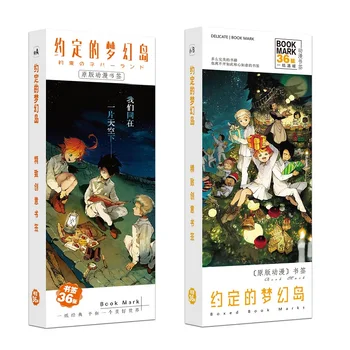 Új 36/Set Anime A Megígért Sohaország Papír Könyvjelző Rajzfilm Könyv Birtokosa Üzenet Kártya Rajongók Ajándék