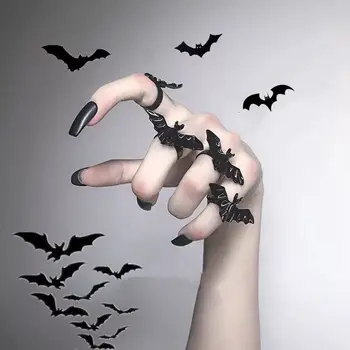 Gótikus Fülke Design Értelemben Növeli Temperamentum Bat Gyűrű Nyitó Állítható Férfiak, Mind A Nők Halloween Ajándék Növeli Temperamentum