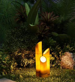 Kerti lámpák, kerti növény, lámpák, vízálló, kerti világítás, világító bambusz lámpák, kerti táj fények.