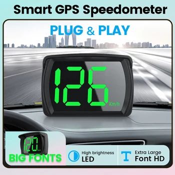 Univerzális Autós GPS-Sebesség Heads Up Display Plug and Play 1,8 hüvelykes LED screen Font Digitális Sebességmérő Óra Autó Tartozékok