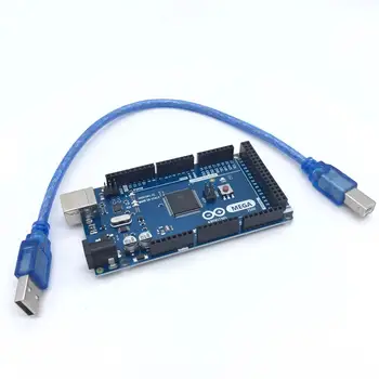 Mega 2560 R3 Mega2560 REV3 ATmega2560-16AU,1db ATMEGA16U2 Tábla 1db USB Kábel kompatibilis Az Arduino