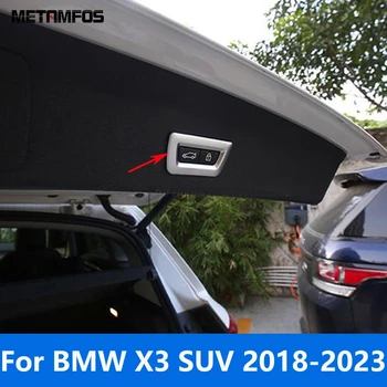 A BMW X3 SUV 2018-2021 2022 2023 Szénszálas Hátsó Csomagtartó hátsó Ajtó Kapcsoló Gomb Fedezze Berendezés Belső Kiegészítők Autó Stílus